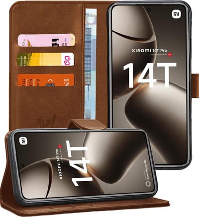Hoesje geschikt voor Xiaomi Redmi 14T / 14T Pro - Portemonnee Book Case Bruin