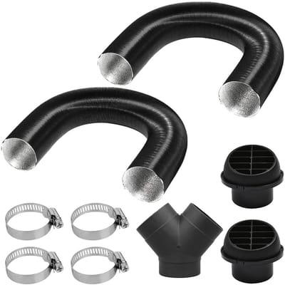 Dailygoods- Verwarmingsbuis 75 mm - Dieselverwarming Uitlaatpijpset - 9 Stuks - Aluminiumfolie - Hittebestendig - Universeel - Uitlaatkanaal