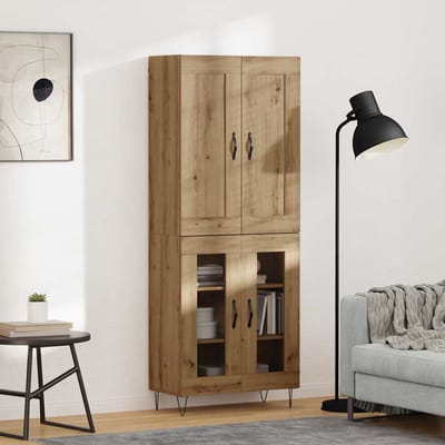 vidaXL - Highboard - Artisan - Eiken - 69,5 - x - 34 - x - 180 - cm - Bewerkt - hout