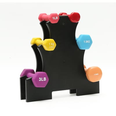 Halterrek 5 Niveaus Eenvoudige Montage PP Kleine Halterhouder Fitnessapparatuur Accessoires black