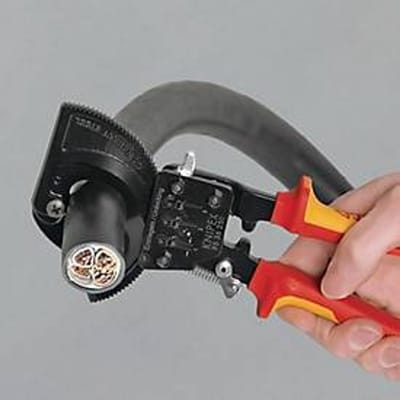 Knipex 95 36 250 Ratel-kabelsnijder Geschikt voor (striptechniek) Aluminium- en koperkabel, een- en meerdraads 32 mm 240 mm²