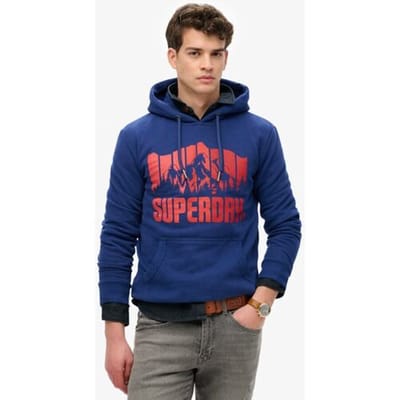 Superdry Mountain Rainbow Hoodie Blauw Grootte: L