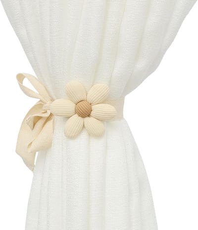 SnelShoppen - 2 Stuks Gordijnhouders Gordijntape Beige - Decoratieve Gordijnaccessoires voor Woonkamer, Slaapkamer, Keuken - Makkelijk in Gebruik