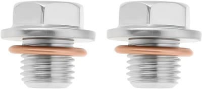 Dailygoods- Olieplug M14 x 1,5 - 2x Afvoerplug - Metalen Constructie - Koperen Afdichtringen - Compatibel met Mitsubishi L200 - OEM: 1064A034