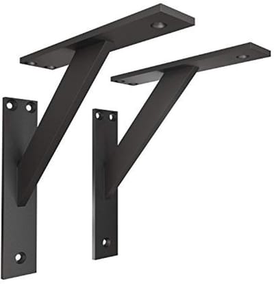 Wandbeugels voor planken - 2 stuks - 180x180 mm - Aluminium - Zwart - Modern ontwerp