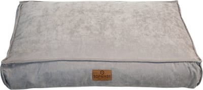 Topmast Velours Soft Serie - Hondenkussen - Zilvergrijs - Maat L - 97 x 68 cm - Hondenbed - Hondenkussens - Honden Ligbed - Fluweel - Velvet