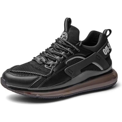 Trend Reflecterende Hardloopschoenen Heren Ademende Mesh Sneakers Luchtkussen Trainers Man Atletische Sport Jogschoenen Hoge Kwaliteit 44 black
