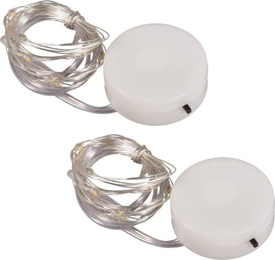 Micro lichtsnoer - 2x - 10 led lampjes - warm wit - 120 cm - kerstlampjes - kerstverlichting