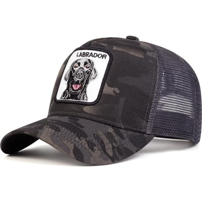Unisex Labrador Hond Borduurwerk Baseball Net Petten Lente En Zomer Buiten Verstelbaar Casual Petten Zonbescherming Pet gray