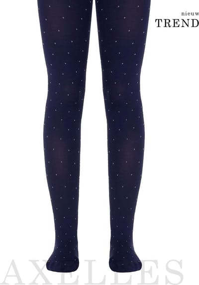 Fashionista kinderenpanty 50-DEN, fijn gestipt, donkerblauw, maat 140-146.