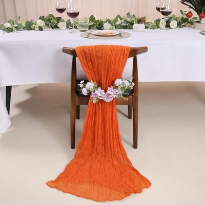 Kaasdoek Tafelkleed - Wasbaar Decor - Feestelijke Decoratie - Lange Afmeting - 90 x 400 cm - Oranje