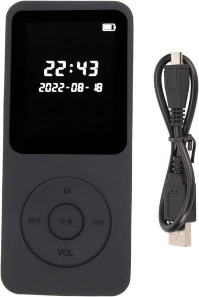 Draagbare MP3 Speler - Digitale Muziekspeler - Muziek Luisteren - Bluetooth 5.0 - 177 Inch Scherm - Zwart