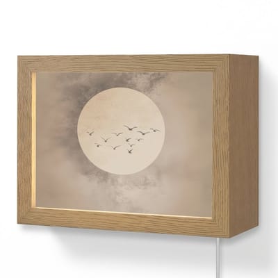 Wandlamp 20x15 cm - Oplaadbaar - Vogel - Beige - Japandi - Wandlampen binnen woonkamer - Slaapkamer lamp met kabel - Decoratieve nachtlamp - Vloerlamp snoer