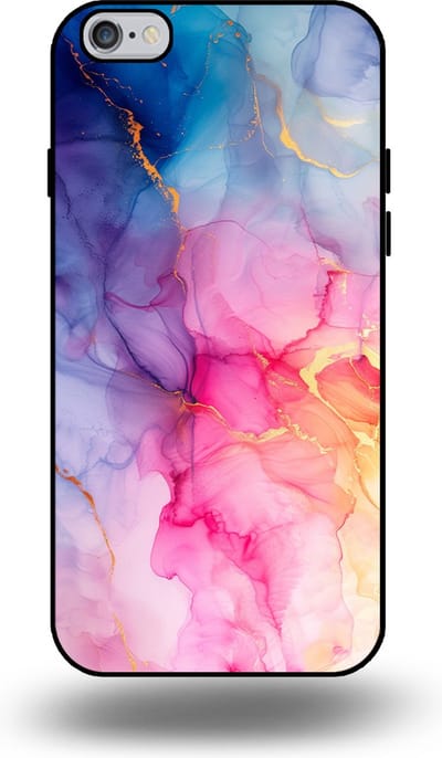 Smartphonica Telefoonhoesje geschikt voor iPhone 6/6s Plus met marmer opdruk - TPU backcover case marble design - Regenboog geschikt voor iPhone 6/6s Plus