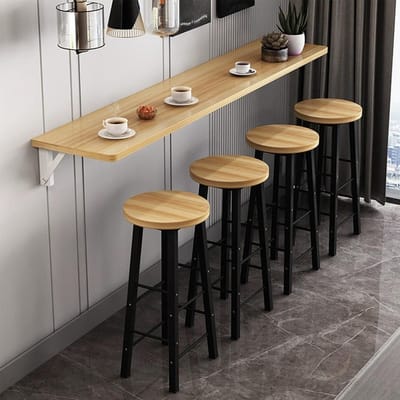 Wandklaptafel - Opklapbaar bureau - Ruimtebesparend werken - Inklapbaar tegen muur - 60 x 40 cm - Notenhout