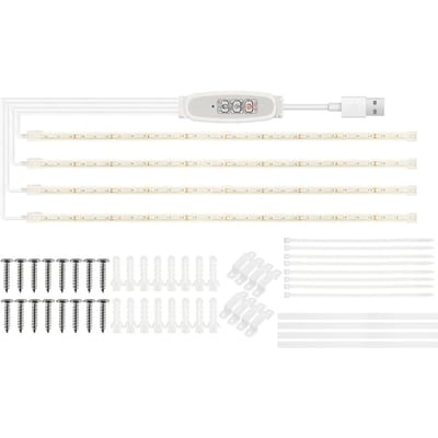 Bandes lumineuses pour plantes d'intérieur - LED rouges et bleues - Lampe de culture pour plantes hydroponiques - Supplément lumineux pour plantes succulentes 50cm 4 Strips bleu/rouge