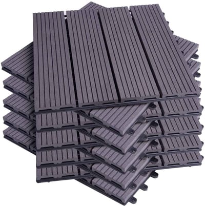 Casa Living Tuinvloerplanken - Kliksysteem - Houten Terrastegels - Balkontegels - Buitenvloer - 11 stuks - 30x30cm - Grijs