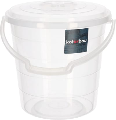 Transparante emmer met deksel - Dicht afsluitbaar, 15 liter