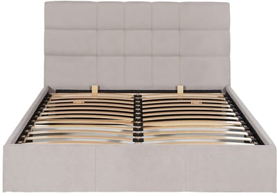 Vente-unique Bed met opbergruimte stof beige 140 x 190 cm