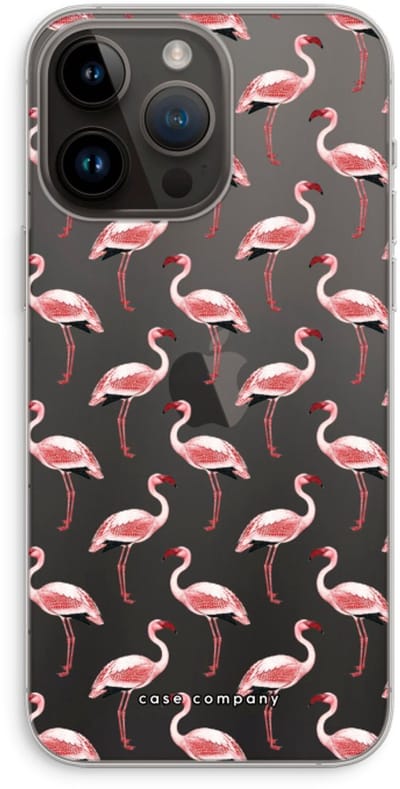 Case Company® - Hoesje geschikt voor iPhone 14 Pro Max hoesje - Flamingo - Soft Cover Telefoonhoesje - Bescherming aan alle Kanten en Schermrand