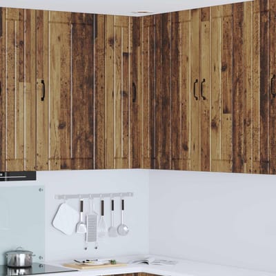 vidaXL - Wandhoekkast - LUCCA - Oud - hout - 57 - x - 57 - x - 100 - cm - Bewerkt - hout