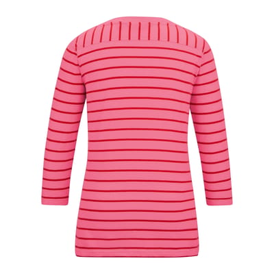Regatta Dames/Dames Baylette II Gestreept T-shirt (Roze limonade/rood met hoog risico)