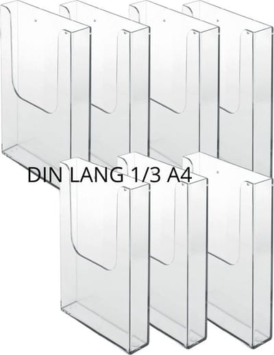 7 Pack Folderhouder voor aan de wand Din Lang| folderrek | brochurehouder | folderdisplay | folderbak hangend| Din Lang 9,9x21cm