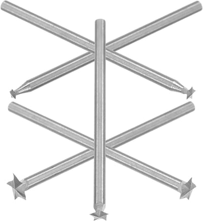 Graveerboor Set - Houtsnijgereedschap - Nauwkeurig Frezen - Hoogwaardig Metaal - 5 Stuks - Zilver