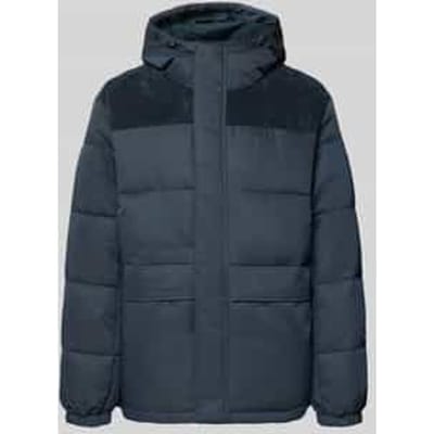 Puffer jacket met verborgen ritssluiting en labelstitching