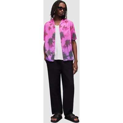 AllSaints Islands Ss Shirt Punch Pink Size: M | Casual Shirts Outlet | Heren | Roze