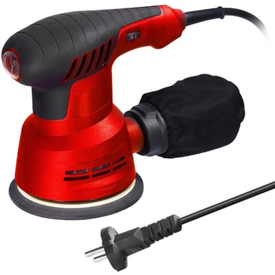 Ponceuse excentrique électrique portative 300W, plaque de ponçage 5 pouces 125mm, ponceuse électrique pour le traitement du bois EU Plug rouge