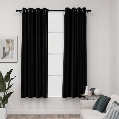 vidaXL - Gordijnen - linnen-look - verduisterend - 2 - st - 140x175 - cm - antraciet