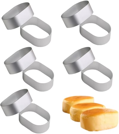 10 stuks -Halfgare cheesecakevorm - mini bakvorm - ovale ringvorm - antiaanbaklaag van aluminiumlegering - geschikt voor het bakken van cakes, gebak en taarten thuis