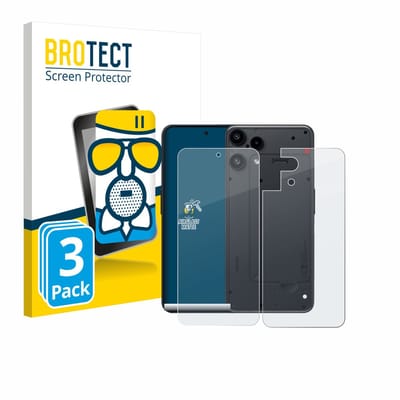BROTECT - Screenprotector voor Nothing Phone (3a) Lite (Voor+Achter) - Folie Beschermfolie Beschermglas matte 3 Stuks