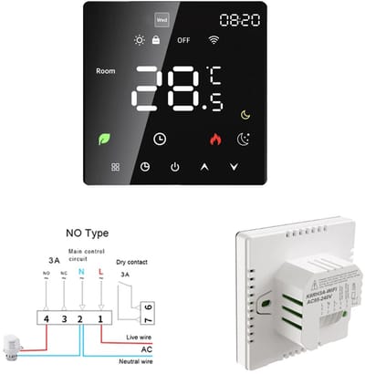 Zolara Slimme thermostaat - WiFi - Energiebesparing - Programmeerbaar - Zwart