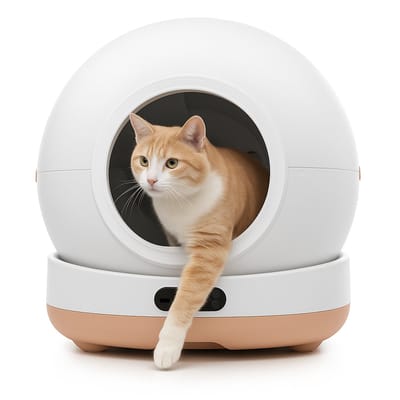 SPUUT Automatische Kattenbak CB003 - Zelfreinigende Kattenbak - 79L XL - Bedienen via App - Met Kattenbakmat en 45 Kattenbakzakken