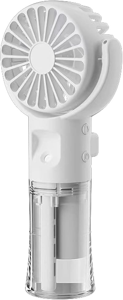 Thijox - Mini Draagbare Handventilator met Waternevelspray, USB Oplaadbaar, 4 Snelheden, Lichtgewicht Bureauventilator voor Binnen, Thuis, School, Cam