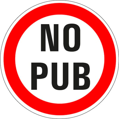 No pub sticker 200 mm