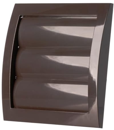 Ventilatierooster met Lamellen en Insectenbescherming - Bruin - 150 x 150 mm