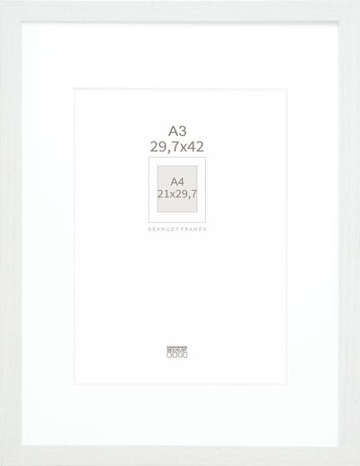 Deknudt Frames fotolijst - wit - passe-partout - 21x29,7 / 29,7x42 cm