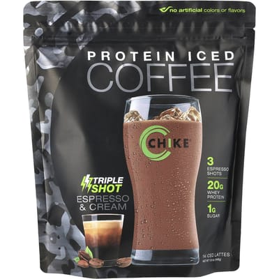 Chike Nutrition, Proteïne IJskoffie, Drievoudige Shot, Espresso & Room, 15,8 oz (448 g)