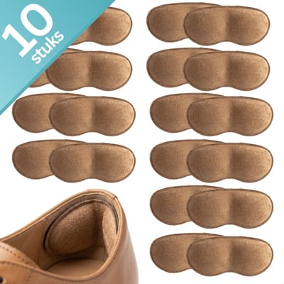RENALUX Hielbeschermers Schoen - Hakbeschermers - Hielkussens - Voor Sneakers en Hakken - Camel Bruin - 5 Paar - 10 Stuks