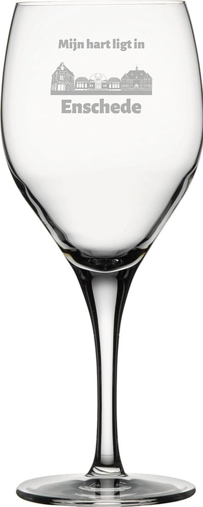 Gegraveerde witte wijnglas 34cl Enschede