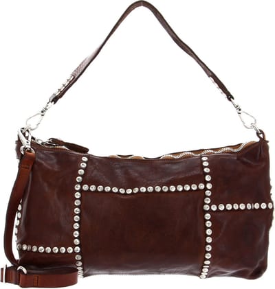 CAMPOMAGGI Leren Schoudertas Horizontal Shoulder Bag Cognac Bruine