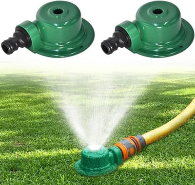 Automatische metalen tuinsproeiers - Set van 2 stuks voor gazonirrigatie - 360 graden sproeipatroon - Geschikt voor tuin, terras en gazon - Duurzame tuinsproeiers met 3/4 inch aansluiting