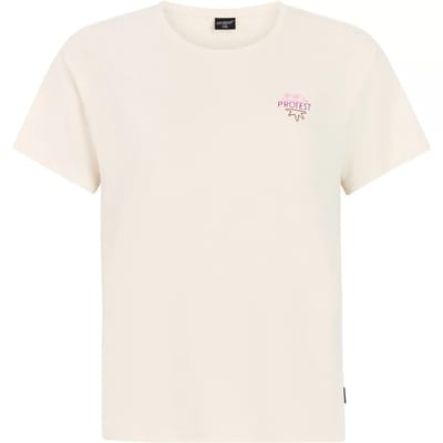 Protest PRTHabe - T-shirt Dames - Korte mouwen - Ronde hals - Normale pasvorm - Crème