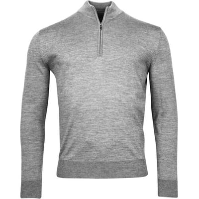 Baileys Trui Merino Wool Half Zip Uni Color Single Knit Zilvergrijs / male