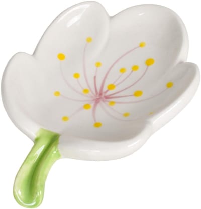 Creatieve Zeepdispenser van Keramiek met Afvoer - Schattige en Wasbare Zeephouder voor Standaard Vaste Zeepgroottes (Tulpen, Wit)