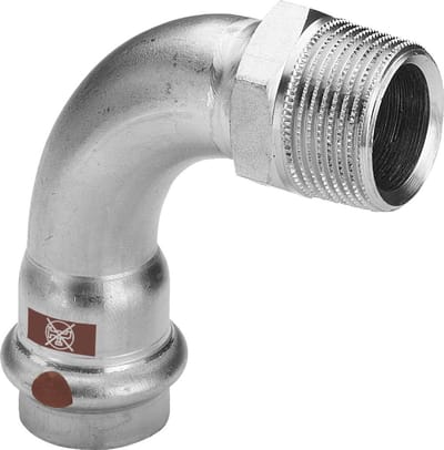 Viega Temponox-overgangsbocht 90 graden, d 22mm, R 3/4 roestvast staal Model 1714, 812430