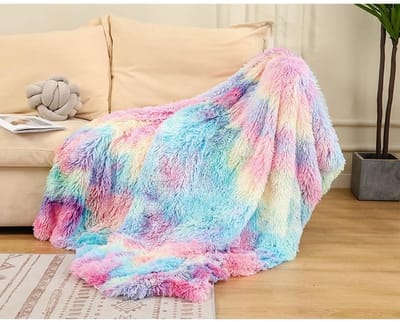 JHUBERS- Knuffeldeken superzacht - Fleece Deken - Omkeerbare Deken - Woondeken - Bankdeken - 80 x 120 cm - Polyester Tie-Dye Regenboog #2